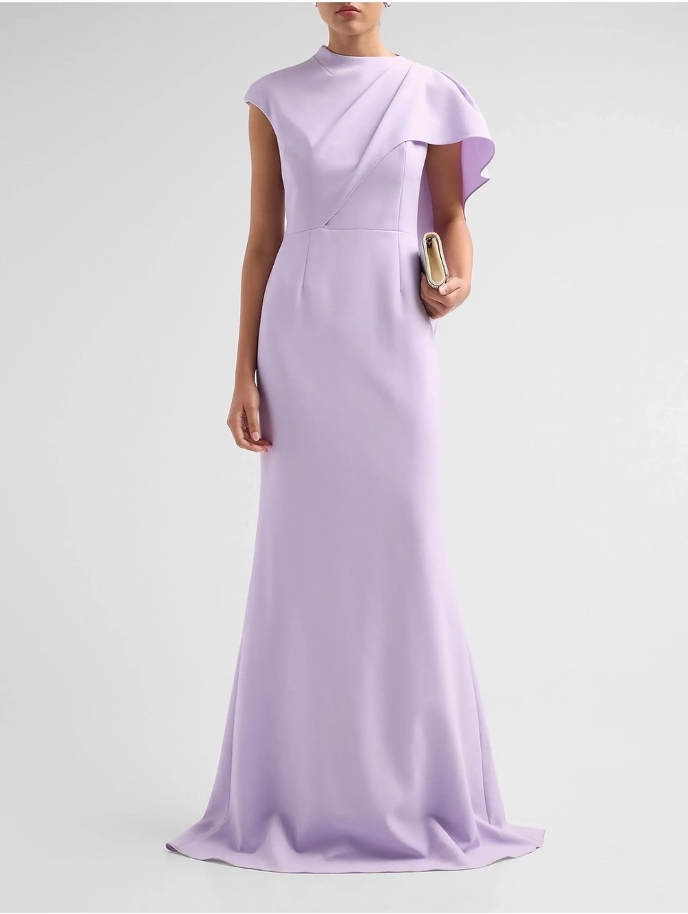 Teri Jon by Rickie Freeman  Asymmetric Drape Cape Gown [COPY]